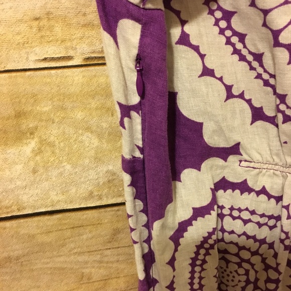 Boden purple medallion linen shift dress size 4 - Picture 6 of 7